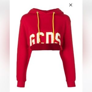 GCDS cropped logo hoodie size S